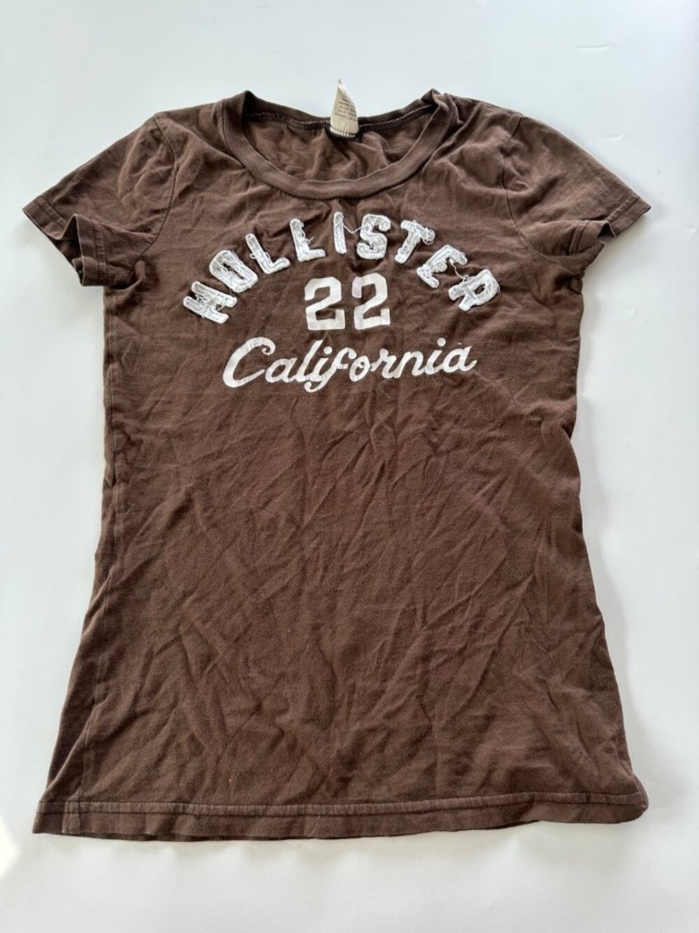 VTG Hollister Womens Small Brown Y2K T-Shirt Preppy